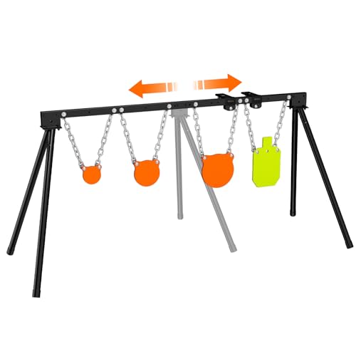 Highwild AR500 Steel Targets System 3/8 Inch Thick Complete Steel Shooting Targets with Stand, 4", 6", 8" Shooting Gongs + 7" x 12" Torso with 1 Stand, 2 Extension Brackets & 4 Mounting Kits