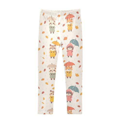 Girls Leggings Cute Animals in Raincoats with Umbrellas Toddler Girls Clothes Leggings for Girls Toddler Girls Leggings 3-4T