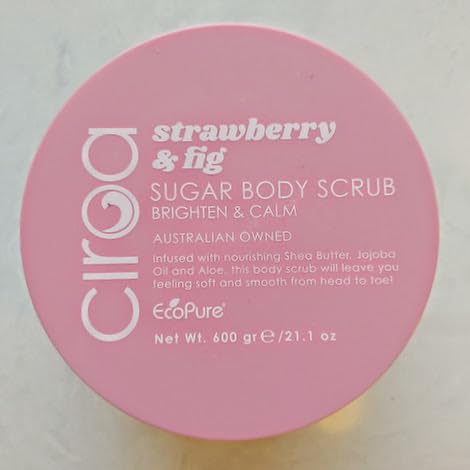 Ciroa, Strawberry & Fig, Sugar Body Scrub, Infused with Nourishing Shea Butter, Jajoba Oil & Aloe, 21.1 oz (600gr) For All Types of Skin (Pack Of One)