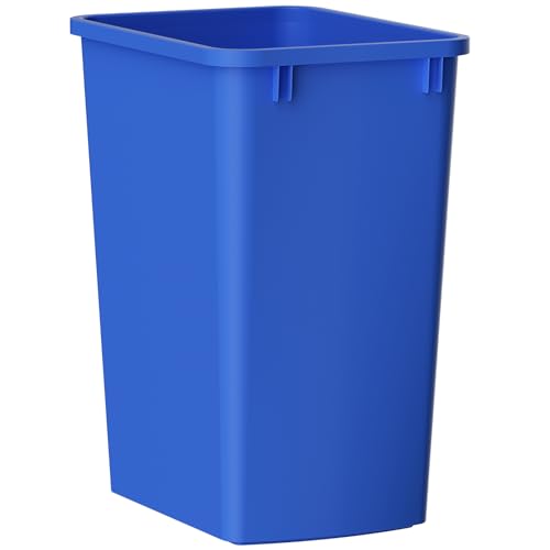 Image of 35 Quart Plastic Trash Can, Under Cabinet Waste Bin(1-Pack,Blue) | 9-Gallons Kitchen Trash Can, Slim Trash Can for Kitchen Bedroom Office Bathroom Under Sink,Easy to Clean,Wide-open Top Design