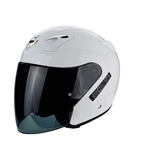 Casque Scorpion Exo 200 moto blanc L avec écran long de protection