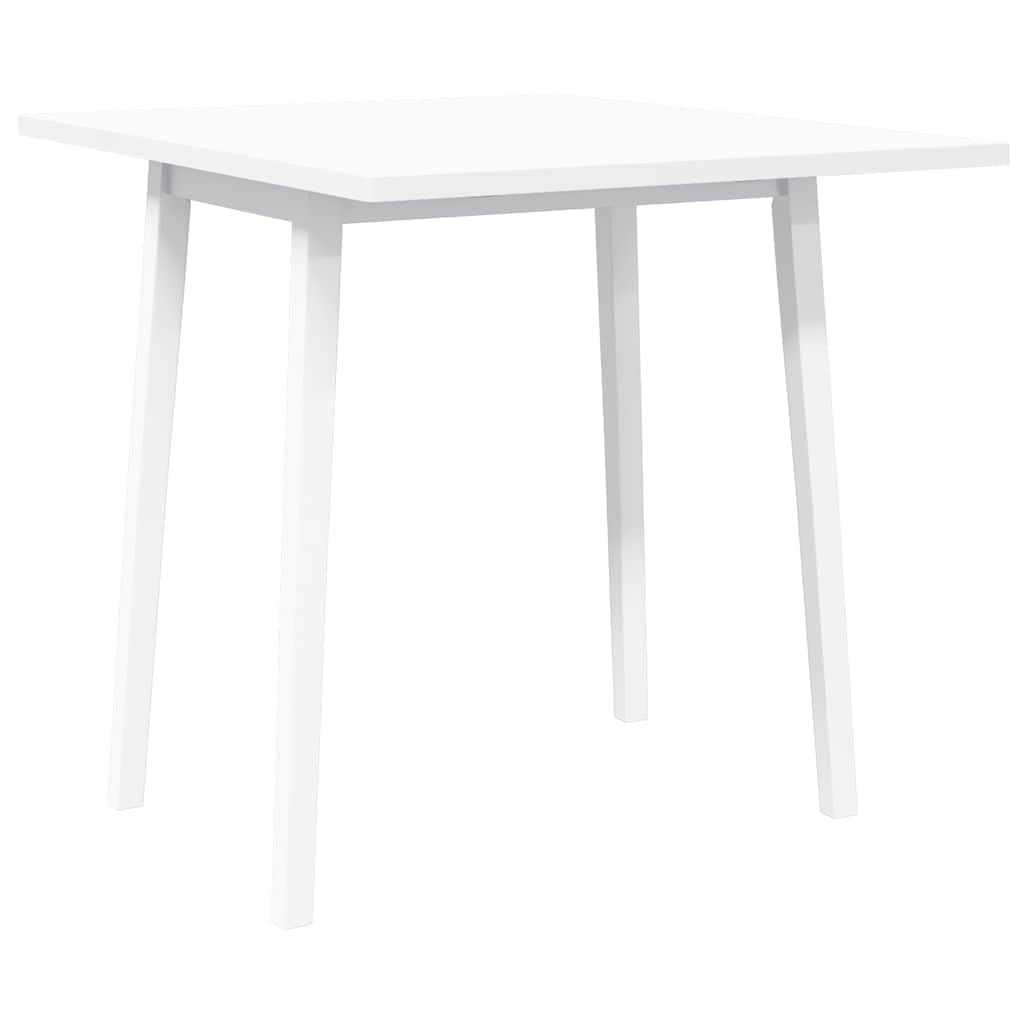 Mesa de Comedor Abatible de Madera Maciza de Hule Blanco - 90/45 x 75 x 75 cm - Apto para Trabajo y Comidas