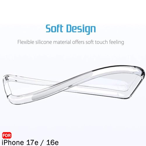 Image of TheGiftKart for iPhone 16e / iPhone 17e Case | Ultra Clear Soft Back Cover, Inbuilt Dust Plugs & Anti-Slip Grip, Total Camera Protection, Slim & Protective Back Cover Case (Silicone, Transparent)