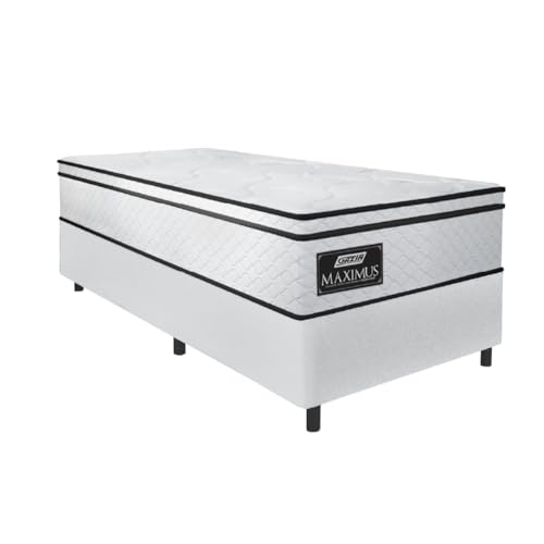 Cama Box Solteiro Gazin Colchão Molas Ensacadas 88x188x62cm New Branco