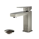INSPACO Single Handle Bathroom Faucet,Bathroom Faucets for Sink 1 Hole, Modern Brass Single Hole Bat