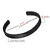 Eigso 8MM Black Plated Stainless Steel Open Cuff Bracelet for Women Men Vintage Fashion Minimalist C Shape Wristband Bangle for Woman Man #3