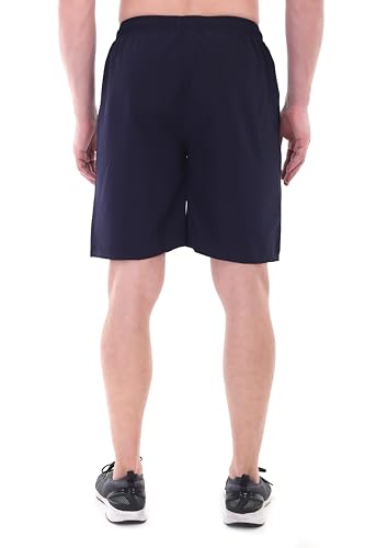 Image of BLUE STAR SHARK Athletic Sports Shorts for Men with Zip Pockets and Elastic Waistband Quick Dry Lightweight Activewear Combo - Pack of 2