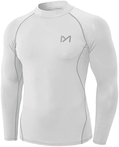 MEETYOO Men’s Compression Base Layer, Men Top Long Sleeve T-Shirt Sports Gear Fitness Tights for Running Gym Workout