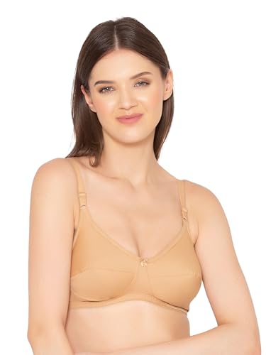 Image of Groversons Paris Beauty Women's Non-Padded Wire-Free Full Coverage Cotton Bra | Adjustable Straps | Hook & Eye Closure | Soft Everyday Bra
