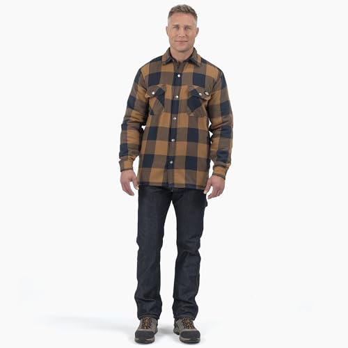 Dickies Men's High Pile Fleece Lined Flannel Shirt Jacket with Hydroshield4