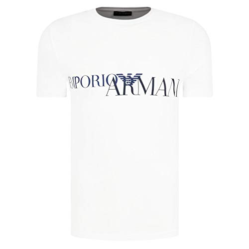 Emporio Armani T-Shirt Homme 111035 0A516, Tee-Shirt Col Rond, Manche Courte (Blanc, L)