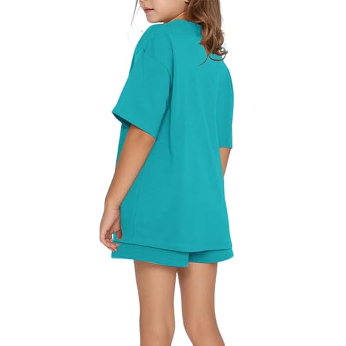 Teen Girls 2 Piece Shorts Set Matching Workout Outfits American Flag Graphic Tees and Shorts Patriotic Clothes Loung𝐞wear3