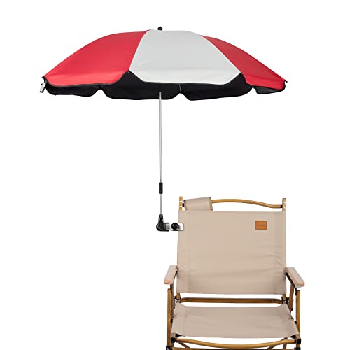 STARRY CITY Parasol de chaise avec pince réglable, UPF 50+, parapluie d'ombrage, parapluie à clipser pour terrasse, plage, poussettes, fauteuils roulants,...