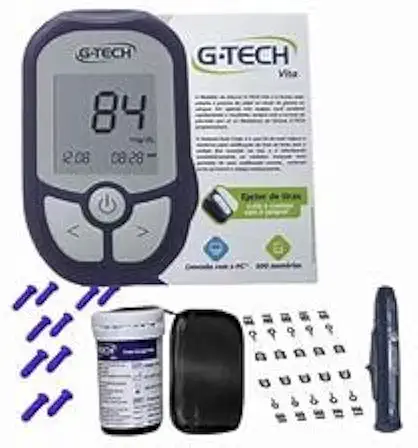 Aparelho de medir glicemia completo G- tech Vita