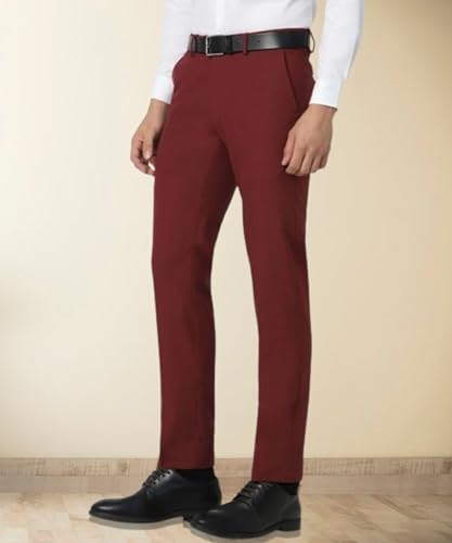 Image of MALENO Slim Fit Ankle Length Cotton Lycra Blend Formal Trouser for Men | Stretchable Ankle Length Formal Pant for Men