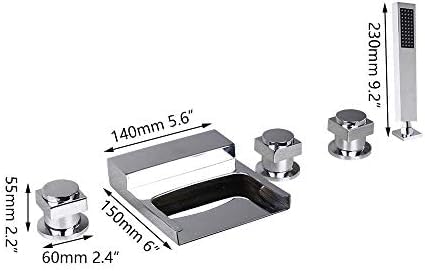 Ensemble de douche cascade chromé à 3 poignées avec mitigeur haute précision - 2