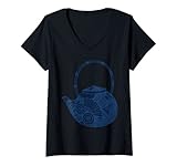 Damen Traditionelle japanische Teekanne | Kyusu T-Shirt mit V-Ausschnitt