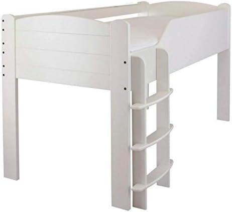 ASPACE Juicy Fruits Mid Sleeper Bed Frame (Left-Hand ladder) in Silk White