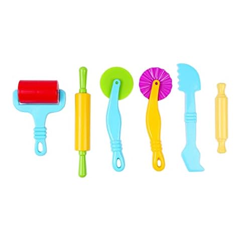 6 Pcs Play Doh Cutters Play dough Tools Extrusion Tools Plastic Kids Dough Playset Clay Molds Kit for Toddlers Girls Boys Preschool Toys Classroom Cover