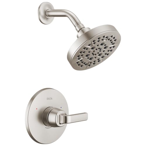 Delta Lineax 14 Series 5-Setting Shower Faucet Set Brushed Nickel Shower Head and Handle Set Valve Trim Kit Stainless T14262-SS (Valve Not Included)