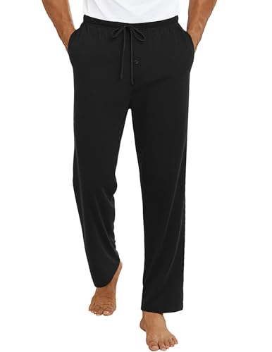 Ekouaer Mens Pajama Pants Lounge Pants with Pockets Soft Sleep Pants Loose Fit Pj Bottoms with Drawstring S-XXL