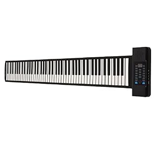 Clavier Portable Piano, 88 Touches Midi Claviers Numériques Piano, Silicone ABS LED Affichage Main Roll Piano, USB Rechargeable Voyage Piano Flexible Pliable Piano Clavier pour Débutants Voyage(EU) - Les Beatles, Paul McCartney, John Lennon, RIngo Starr, George Harrison