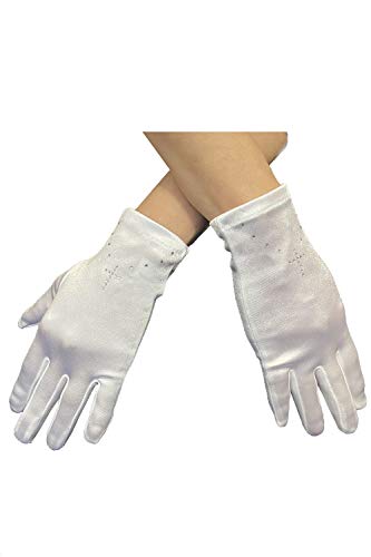 Pink Princess First Communion Gloves for Girls - Rhinestone Cross Design for 1st Holy Communion2