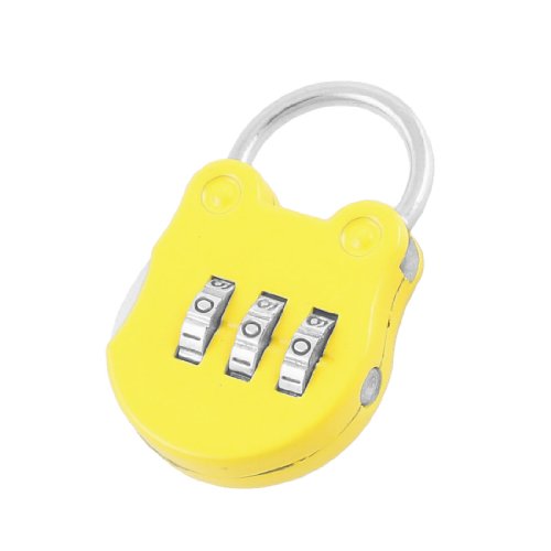 Image of Aexit Arabic Number Padlocks & Hasps 3 Wheels Resettable Coded Combination Combination Padlocks Lock Yellow