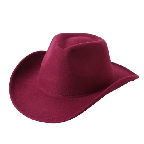 SHENJMAI Sombrero de vaquero de ala grande para exteriores, sombrero de fieltro para hombres y mujeres (7)