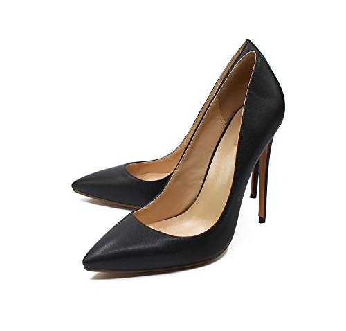 Women Stiletto High Heel Shoes Pointed Toe Pu Leather Sexy Slip on Dress Comfort Pump Court Shoes for Working3