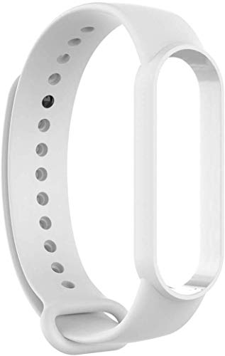 Image of WOW Imagine Replacement Strap Wristband for Mi Band 5 Smartwatch | Soft Silicone Matte Sport Wristband Accessory Flexible Bracelet Compatible with Xiaomi Mi Band 5 - Milky White