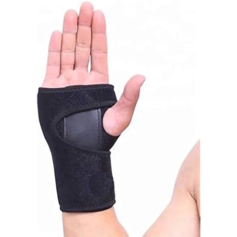 That's Ideal Marketplace Reinforced Black Wrist Hand Support Left or Right Adjustable Sprained Wrist Injury Carpal Tunnel Gauntlet Splint Brace Compression Arthritis (Right Hand, Black) Cover