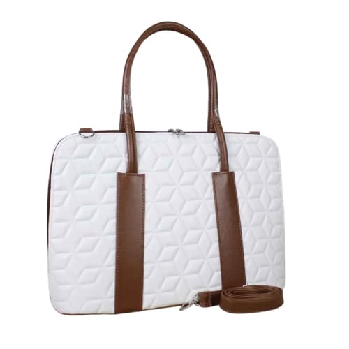 Bolsa Pasta Para Notebook Feminina Maleta Executiva Premium Elegante Para Ate 15,6” (DIAMOND BRANCA)