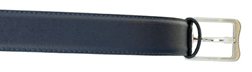 Pierre Cardin Navy Blue Textured Classic Silver D-Ring Adjustable Belt Adjustable Mens Belt-362