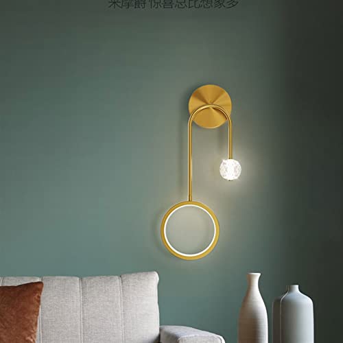 Lámpara de pared de fondo para sala de estar con acabados modernos en color oro 6