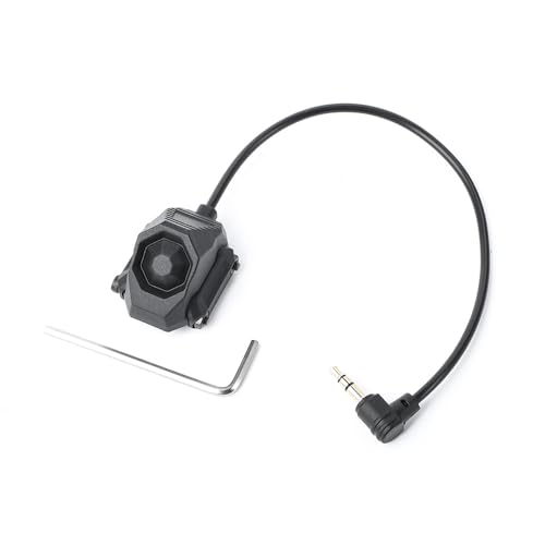 SBGJMY 3.5MM Plug Remote Control Switch for Tactical PEQ DBAL M3X Flashlight Torch(Black), 3.5mm Plug-black