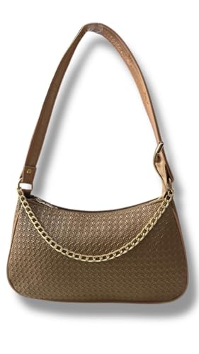 Image of DAISY STAR Woven Textured Shoulder Bag with Gold Chain Detail II Shoulder Handbag for Girl & Women II
