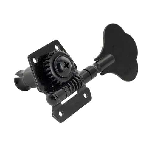 Image of Musiclily Basic Single 24:1 Ratio Open Gear Machine Head Treble Side Tuner Tuning Peg Key with Clover Button for Ibanez Style Electric Bass, Black