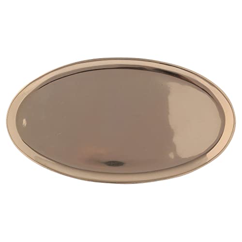 Oval Candle Holder in Glossy Brass 20x11 cm