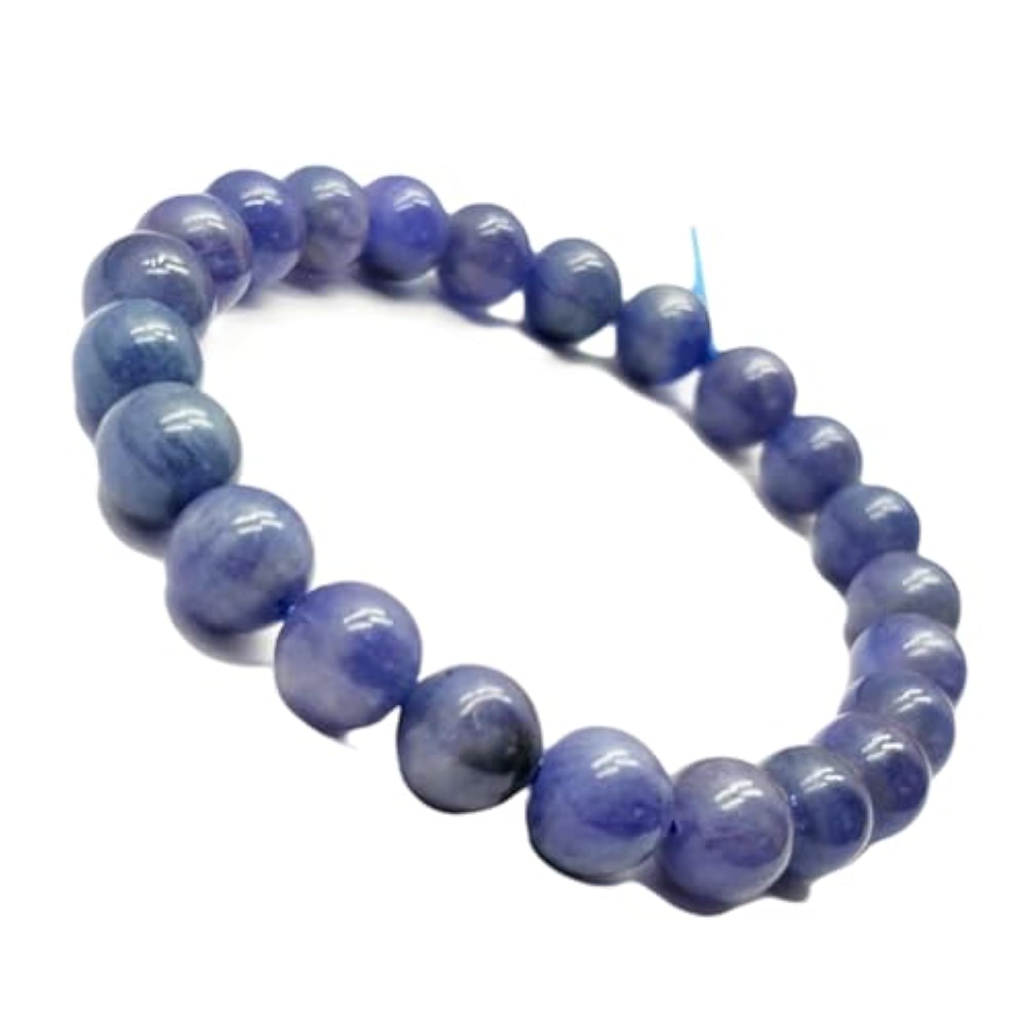 Unisex Natural Tanzanite 8mm Round Beads Stretchable Bracelet