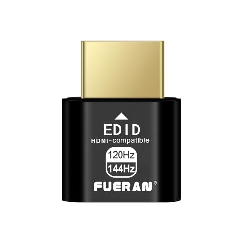 FUERAN 2K 4K 8K HDMI Dummy Plug-Virtual Monitor Display Emulador Adaptador sin cabeza 3840x2160@60Hz 1080@120HDR DVI EDID Emulador (120Hz-144Hz)