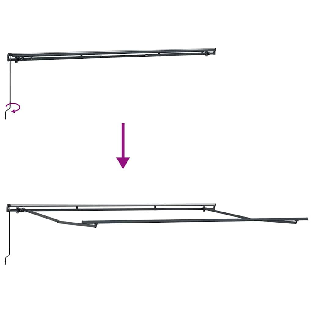 Manuelle Markise ausziehbar Weiß 400 x 300 cm Polyester Stahl Sonnensegel einziehbar für Terrasse Garten