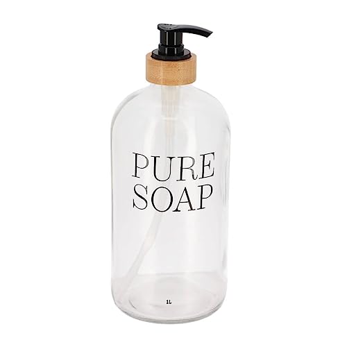 Tendance - Distributeur savon verre bambou pure soap 1l - transparent