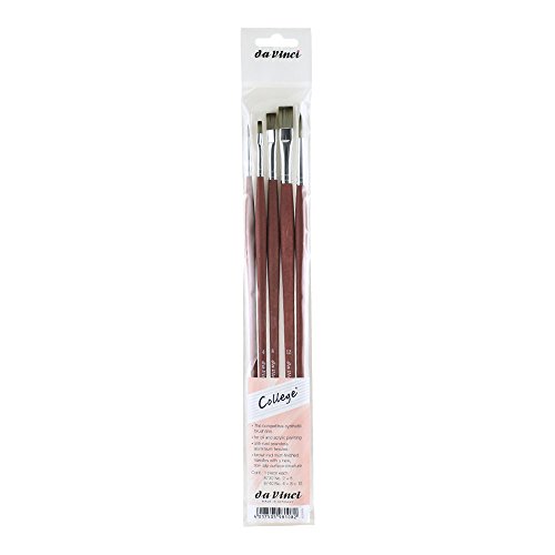 Da Vinci 5269 brushes in synthetic fiber - College - oil and acrylic colors, Brown, Set of 5