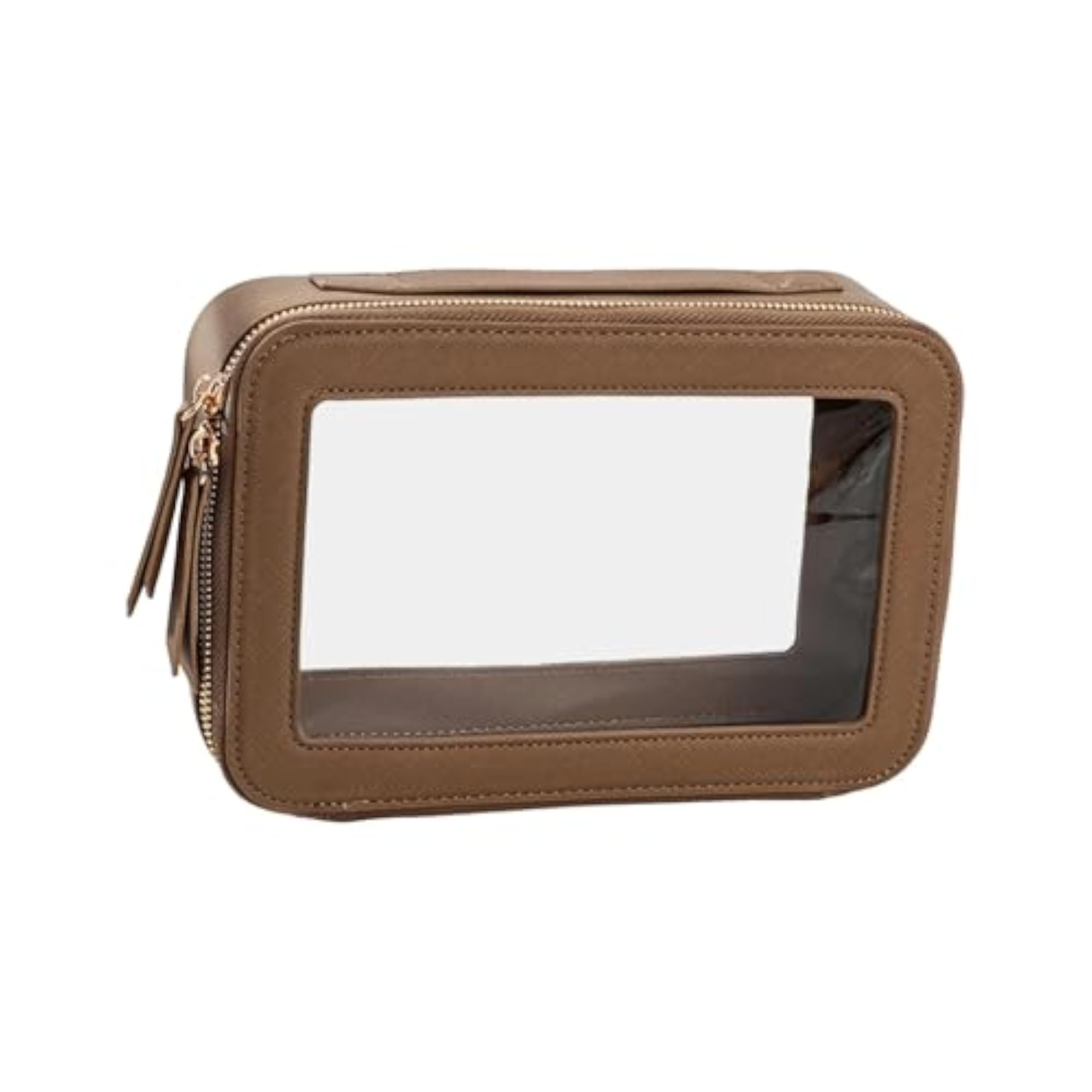 Clear Makeup Bag for Makeup Brushes, Toiletry Bag Gift for Women, Khaki