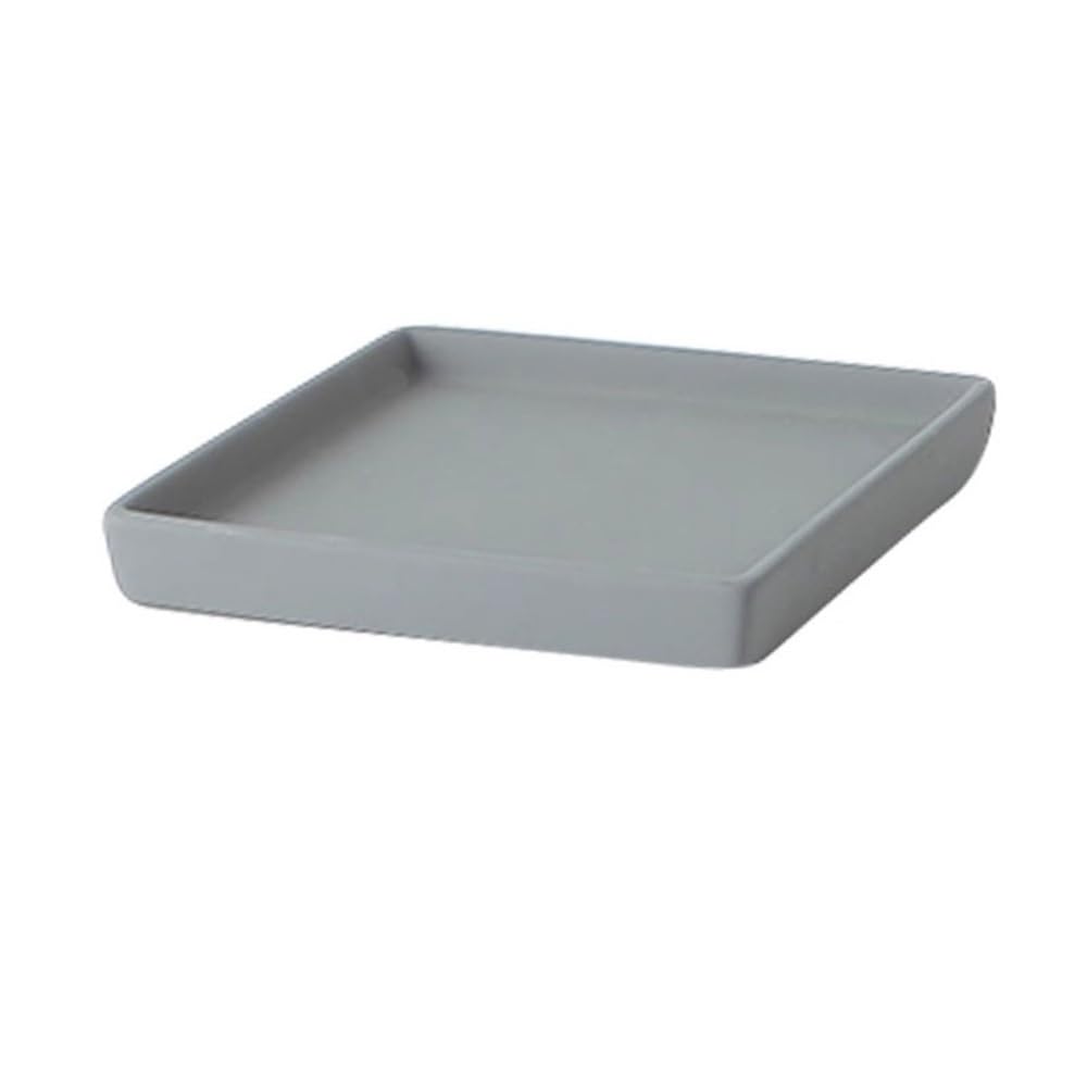 plant saucer Square Potting Tray Plant Pot Saucers, Home Decoration Ceramics Drain Pan flower pot saucer(Gris,Medium)