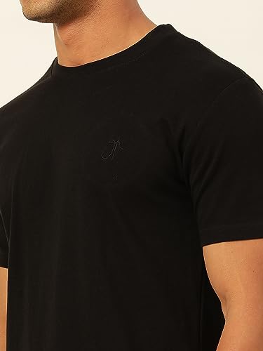 Image of Solid Soft Cloth Round Neck Cotton Relaxed Fit T Shirt