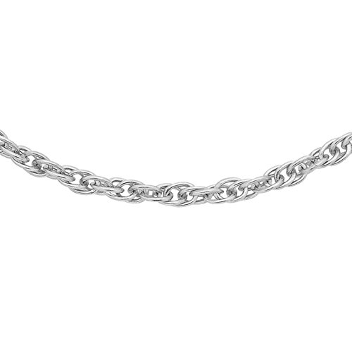 CARISSIMA Femme 9 ct Or Blanc Chaîne Prince de Galles 0.4 mm 41 cm/16 Inch