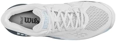 WILSON Women's Rush Pro Ace Pickler Sneaker, White/Grey/Baby Blue, 10 | Image 5