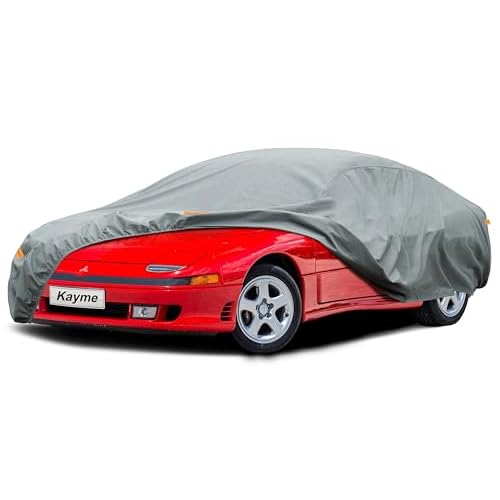 Kayme Heavy Duty Car Cover Custom Fit Mitsubishi 3000 GT (1990-2000) Waterproof All Weather for Automobiles, Full Exterior Covers Sun Rain UV Protecti